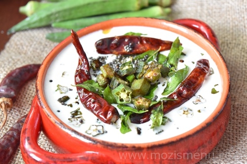 Vendakka (Okra / Lady's Finger) Kichadi / Bhindi Raita