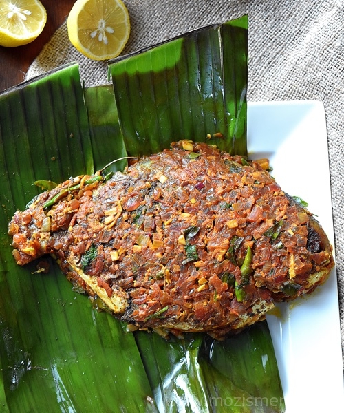 Kerala Meen Pollichathu / Fried Fish in Banana Leaf Wrap